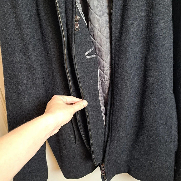 Calvin Klein Grey Wool Double Zipper Mock Neck Quality Jacket Coat Size 2XL - Picture 12 of 12